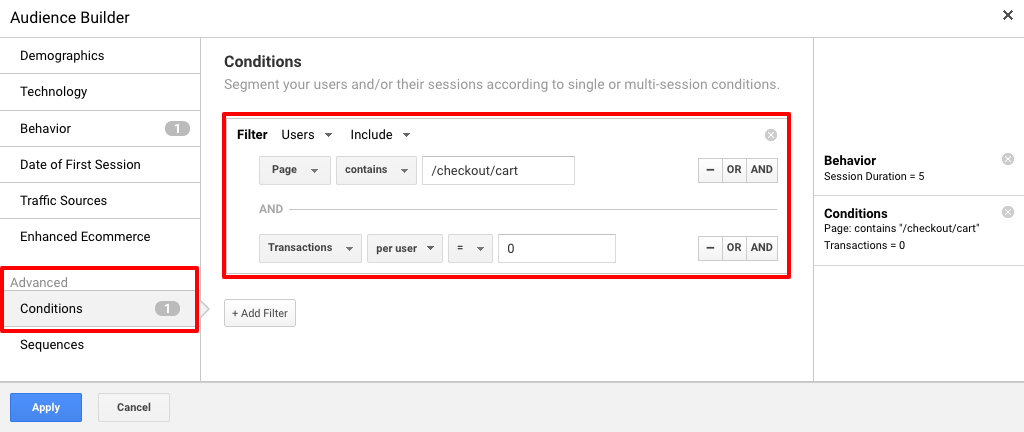 Audience Builder Cart Checkout
